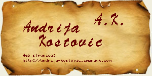 Andrija Kostović vizit kartica